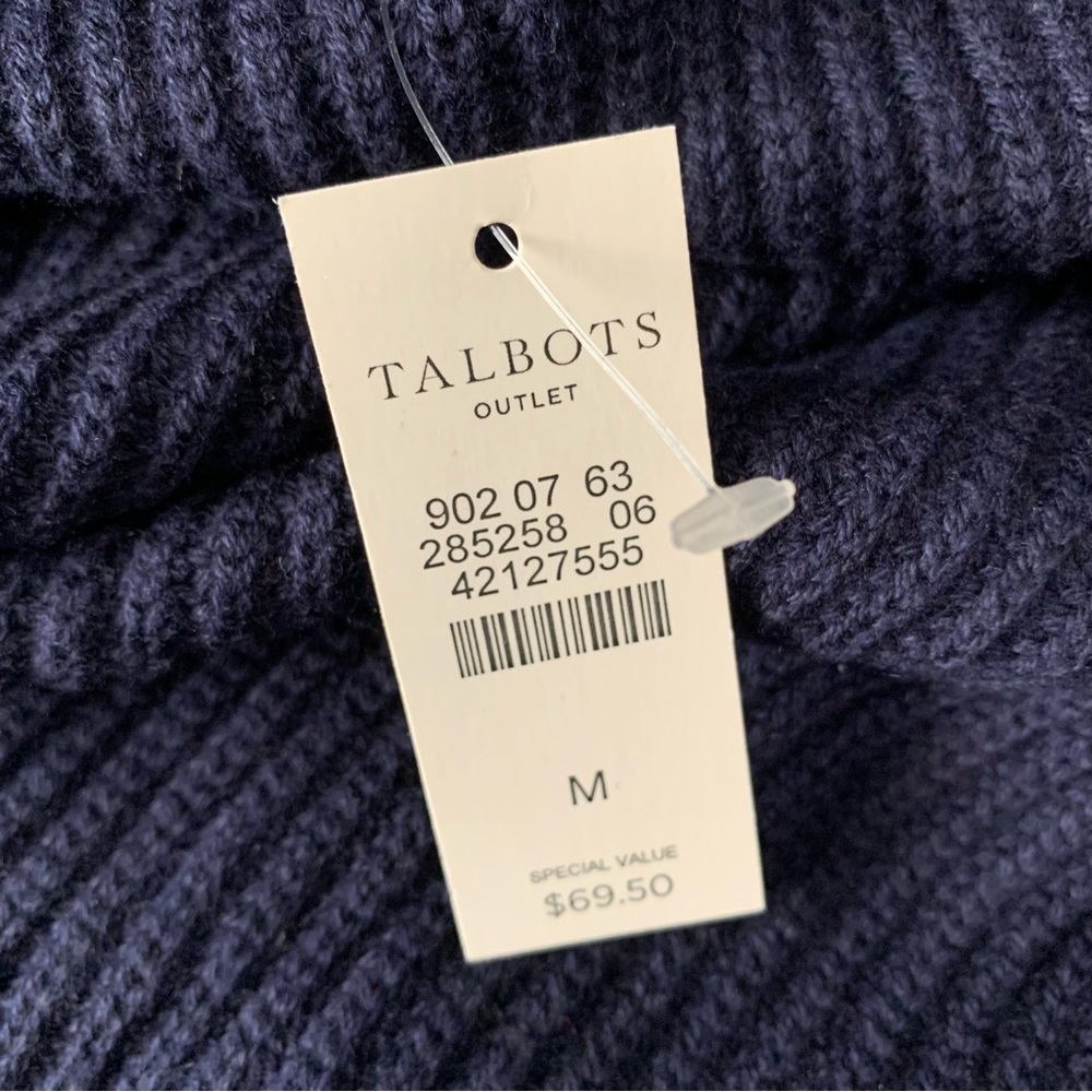Talbots Outlet Navy Blue Sleeveless Open Front Cardigan - Picture 5 of 5